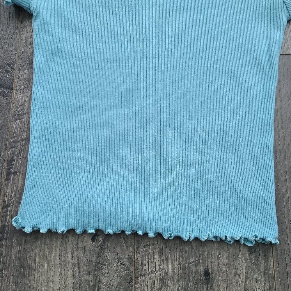 Aqua Ribbed Baby Tee - XS - Picture 7 of 11
